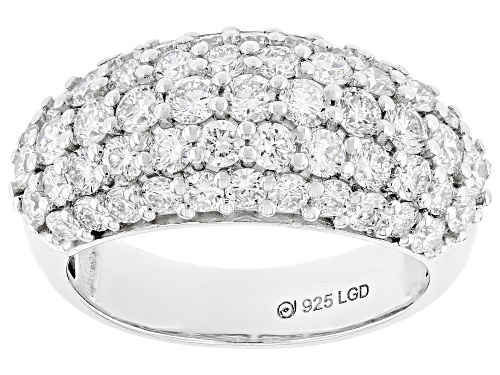 Prazana® Lab-Grown Diamonds 2.50ctw White Diamond Rhodium Over Sterling Silver Band Ring, G-H VS - Size 6