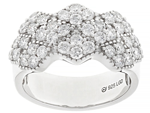 Prazana® Lab-Grown Diamonds 1.35ctw White Diamond Rhodium Over Sterling Silver Band Ring, G-H VS - Size 7