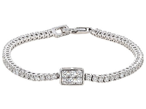 Prazana® Lab-Grown Diamonds 3.50ctw White Diamond Rhodium Over Sterling Silver Bracelet, G-H VS - Size 7.25