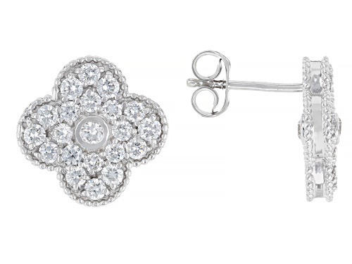 Prazana® Lab-Grown Diamonds 1.40ctw White Diamond Rhodium Over Sterling Silver Earrings, G-H VS