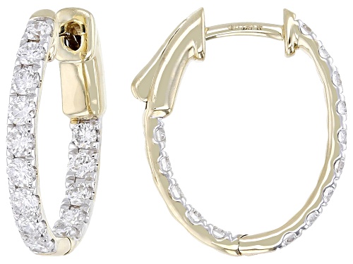 Prazana® Lab-Grown Diamonds 1.00ctw White Diamond 10K Yellow Gold Inside-Out Hoop Earrings, H SI1