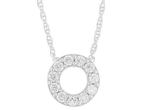 Prazana® Lab-Grown Diamonds 0.25ctw White Diamond Rhodium Over Silver Circle Pendant, H SI
