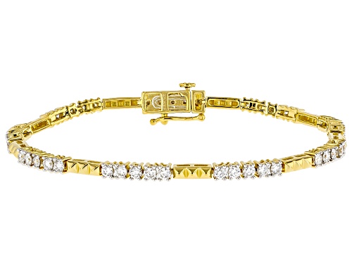 Prazana® Lab-Grown Diamonds 2.00ctw White Diamond 14K Yellow Gold Over Silver Bracelet, F-G SI - Size 7
