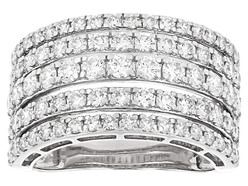 Prazana® Lab-Grown Diamonds 2.00ctw White Diamond Rhodium Over Sterling Silver Ring, F-G SI - Size 7