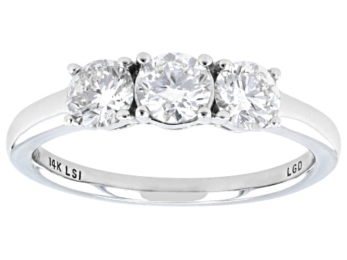 Prazana® Lab-Grown Diamonds 1.00ctw White Diamond 14K White Gold 3-Stone Ring, F SI - Size 6
