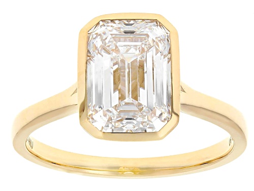 Prazana® Lab-Grown Diamonds 3.00ct Emerald Cut Diamond 14K Yellow Gold Solitaire Ring, F VS2 - Size 6