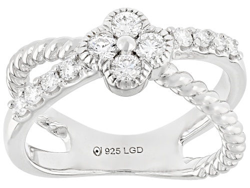 Prazana® Lab-Grown Diamonds 0.50ctw White Diamond Rhodium Over Sterling Silver Ring, G-H VS - Size 6