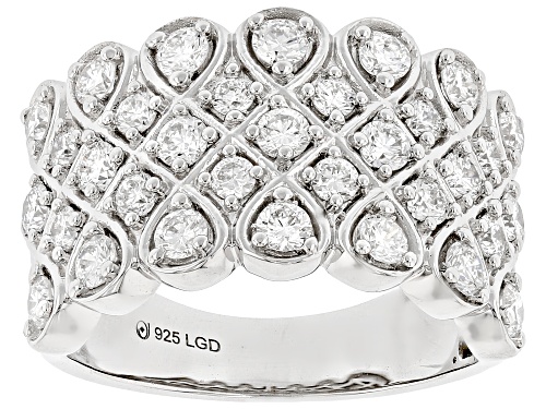Prazana® Lab-Grown Diamonds 1.50ctw White Diamond Rhodium Over Sterling Silver Ring, G-H VS - Size 8