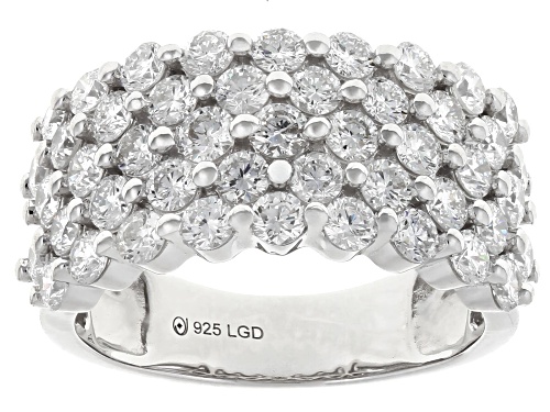 Prazana® Lab-Grown Diamonds 2.55ctw White Diamond Rhodium Over Sterling Silver Ring, G-H VS - Size 7