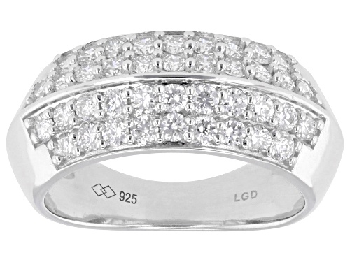 Prazana® Lab-Grown Diamonds 1.10ctw Round Diamond Rhodium Over Sterling Silver Ring, G-H VS - Size 6