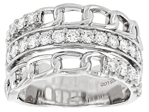 Prazana® Lab-Grown Diamonds 1.00ctw Round Diamond Rhodium Over Sterling Silver Ring, G-H VS - Size 6