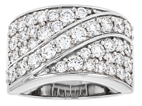 Prazana® Lab-Grown Diamonds 2.20ctw Round Diamond Rhodium Over Sterling Silver Ring, G-H VS - Size 8