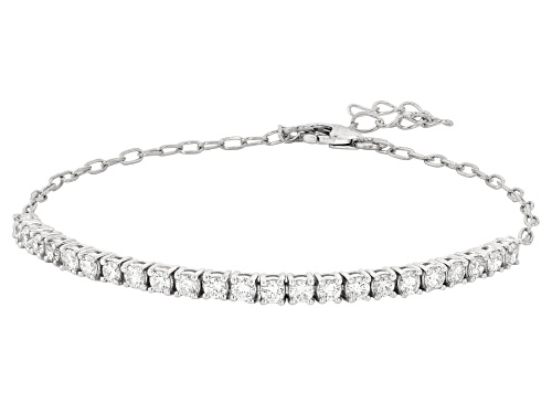 Prazana® Lab-Grown Diamonds 1.60ctw Round Diamond Rhodium Over Sterling Silver Bracelet G-H VS - Size 7.25