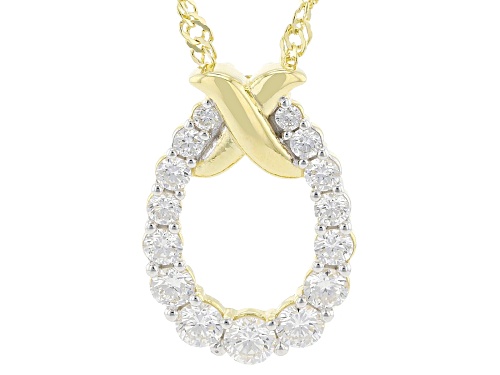 Prazana® Lab-Grown Diamonds 0.75ctw Round Diamond 18K Yellow Gold Over Silver Pendant W/Chain G-H SI