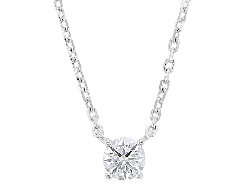 Prazana® Lab-Grown Diamonds 0.25ct Round Diamond Rhodium Over Sterling Silver Necklace G-H SI - Size 18