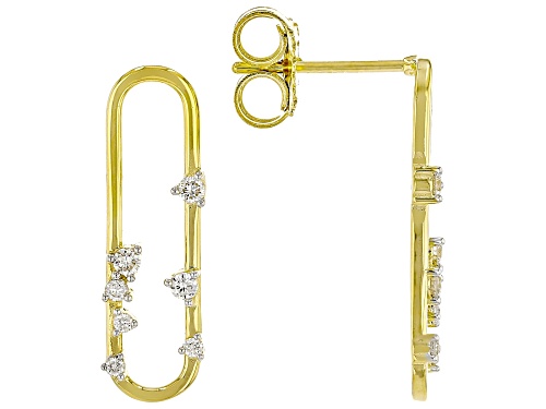 Prazana® Lab-Grown Diamonds 0.20ctw Round Diamond 18K Yellow Gold Over Silver Earrings G-H SI