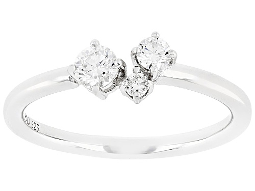Prazana® Lab-Grown Diamonds 0.35ctw Round Diamond Rhodium Over Sterling Silver 3-Stone Ring GH SI - Size 9