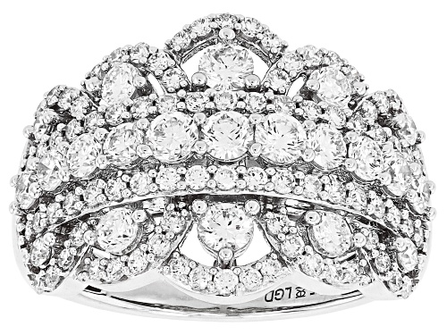 Prazana® Lab-Grown Diamonds 2.00ctw Round Diamond Rhodium Over Sterling Silver Ring, H SI - Size 8