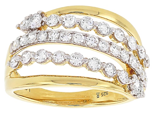 Prazana® Lab-Grown Diamonds 1.00ctw Round Diamond 14K Yellow Gold Over Sterling Silver Ring, H SI - Size 6