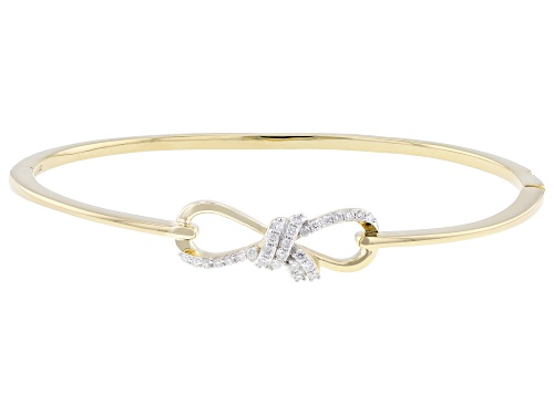 Prazana®Lab-Grown Diamonds 0.33ctw Round Diamond 14K Yellow Gold Over Silver Bangle Bracelet, H SI - Size 7.25