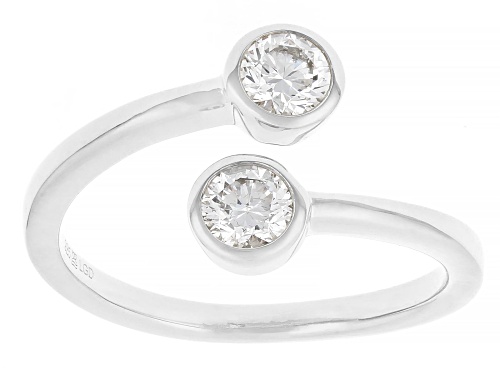 Prazana®Lab-Grown Diamonds 0.50ctw Round Diamond Rhodium Over Sterling Silver Ring, H SI - Size 9