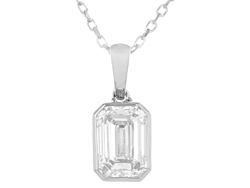 Prazana® Lab-Grown Diamonds Certified 1.00ct Emerald Cut Diamond 10K White Gold Pendant, H SI2