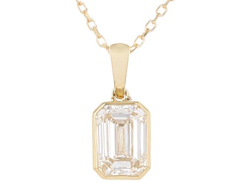 Prazana® Lab-Grown Diamonds Certified 1.00ct Emerald Cut Diamond 10K Gold Pendant, H SI2