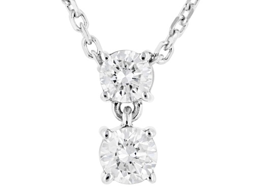 Prazana® Lab-Grown Diamonds 0.50ctw Round Diamond Rhodium Over Silver Pendant With Chain, H SI