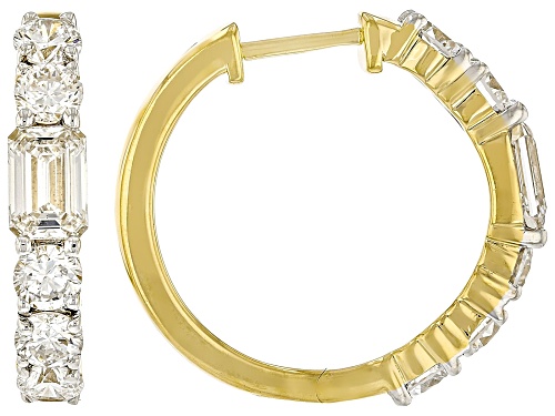 Prazana® Lab-Grown Diamonds 2.75ctw Diamond 14K Yellow Gold Over Silver Hoop Earrings H SI
