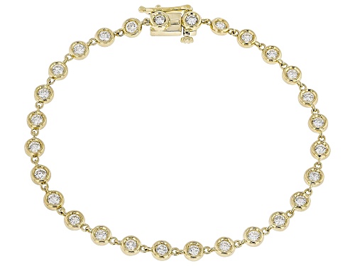 Prazana® Lab-Grown Diamonds 1.50ctw Round White Diamond 10K Yellow Gold Tennis Bracelet, G-H SI - Size 7