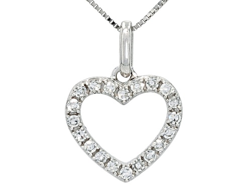 Prazana® Lab-Grown Diamonds 0.15ctw Diamond 10K White Gold Heart Pendant With Chain, G-H SI2