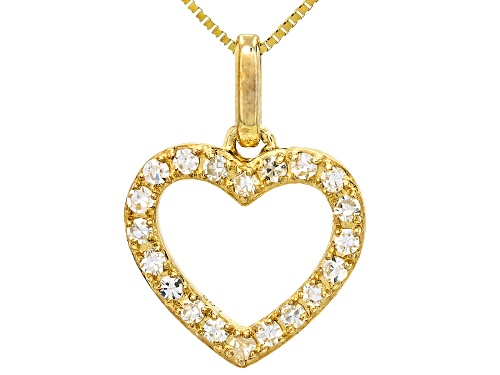 Prazana® Lab-Grown Diamonds 0.15ctw Diamond 10K Yellow Gold Heart Pendant With Chain, G-H SI2