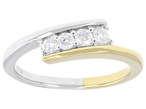 Prazana® Lab-Grown Diamonds 0.25ctw White Diamond Rhodium and 14K Yellow Gold Over Silver Ring, H SI - Size 5