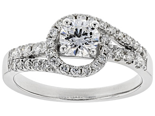 Photo of .90ctw Round White Lab-Grown Diamond 14K White Gold Engagement Ring - Size 6