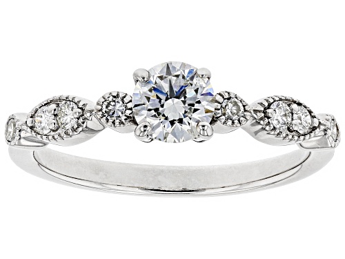 Photo of .70ctw Round White Lab-Grown Diamond 14K White Gold Engagement Ring - Size 7