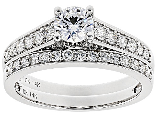 Photo of 1.25ctw Round White Lab-Ground Diamond 14K White Gold Engagement Ring With Matching Band - Size 7