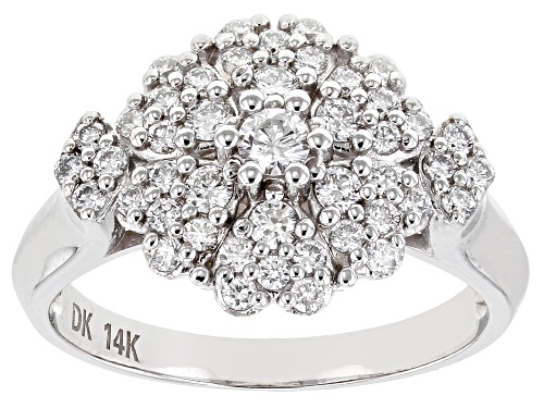 Photo of 0.75ctw Round White Lab-Grown Diamond 14k White Gold Floral Cluster Ring - Size 8