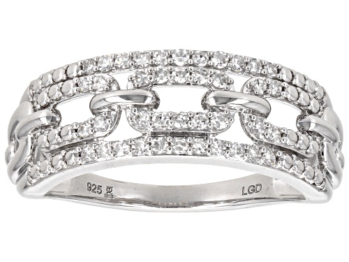 Prazana® Lab-Grown Diamonds 0.25ctw White Diamond Rhodium Over Sterling Silver Band Ring, H SI - Size 7