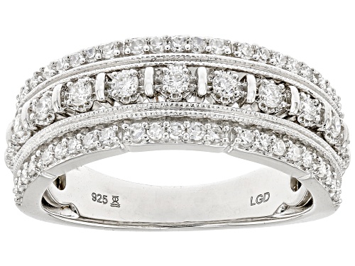 Prazana® Lab-Grown Diamonds 0.50ctw Lab-Grown Diamond Rhodium Over Sterling Silver Band Ring - Size 6