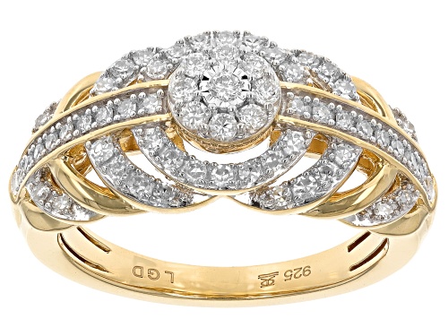 Prazana® Lab-Grown Diamonds 0.50ctw Diamond 14k Yellow Gold Over Sterling Silver Ring - Size 6