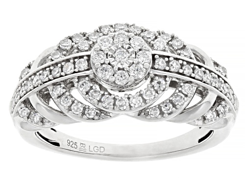 Prazana® Lab-Grown Diamonds 0.50ctw Diamond Rhodium Over Sterling Silver Ring - Size 5