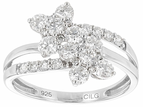 Prazana® Lab-Grown Diamonds 1.00ctw Round White  Diamond Rhodium Over Sterling Silver Ring - Size 8