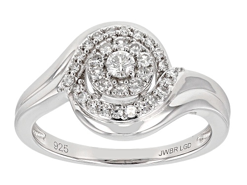 Prazana® Lab-Grown Diamonds 0.33ctw Round White Lab-Grown Diamond Rhodium Over Sterling Silver Ring - Size 6