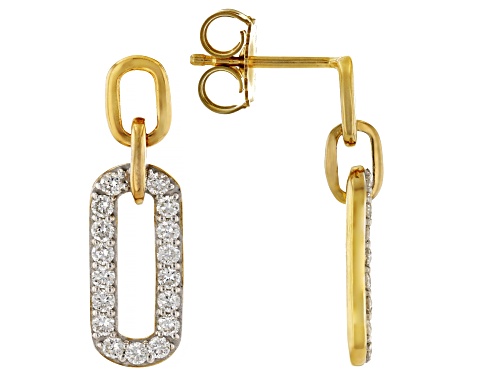Prazana® Lab-Grown Diamonds 0.70ctw Lab-Grown Diamond 14k Yellow Gold Over Sterling Silver Earrings