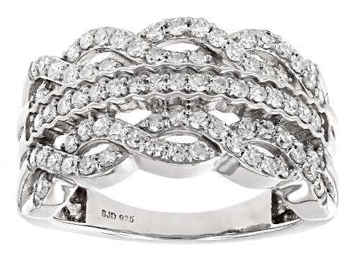 Prazana® Lab-Grown Diamonds 0.80ctw Round White Lab-Grown Diamond Rhodium Over Sterling Silver Ring - Size 9
