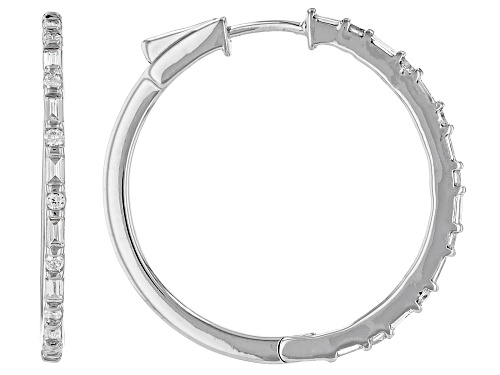 Prazana® Lab-Grown Diamonds 0.50ctw White Diamond Rhodium Over Sterling Silver Earrings, H SI