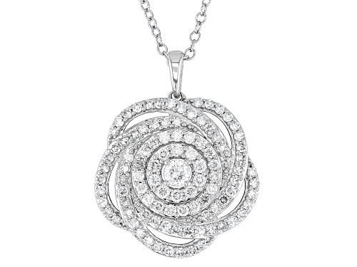 Prazana® Lab-Grown Diamonds 1.00ctw White Lab-Grown Diamond Rhodium Over Sterling Silver Pendant