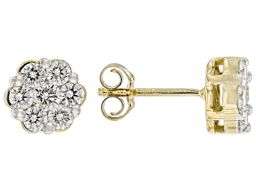 Prazana® Lab-Grown Diamonds 1.00ctw White Diamond 14k Yellow Gold Over Silver Earrings, H SI1