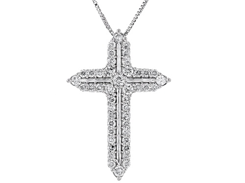 Prazana® Lab-Grown Diamonds 1.00ctw Lab-Grown Diamond Rhodium Over Sterling Silver Pendant, G SI