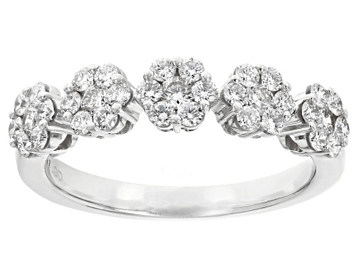 Prazana® Lab-Grown Diamonds 0.66ctw White Lab-Grown Diamond Rhodium Over Sterling Silver Ring, H SI1 - Size 8